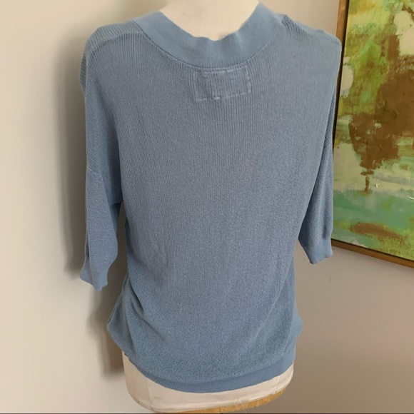 Blue sweater 3/4 sleeve - thin knit - Pink Martini - Picture 3 of 5